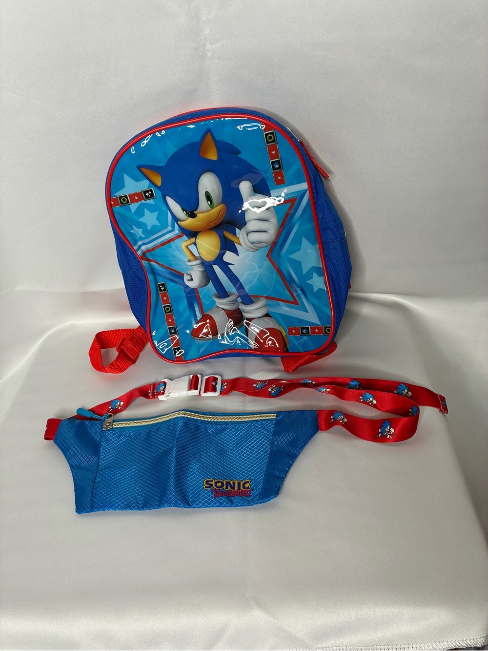 Blue Kids Backpack and Waist Pack Set